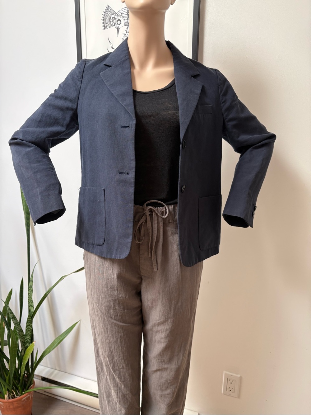A.P.C. Navy Women's Tailored Blazer